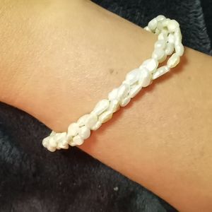 Authentic freshwater pearls rope bracelet